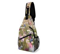 FZMVSQH Flowers in The Field Borsa a tracolla con blocco RFID Zaino casual a tracolla Zaino impermeabile Borsa da petto leggera Zaino da trekking Zaino da uomo Borsa da viaggio Borse a tracolla per