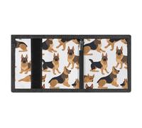 FZMVSQH German Shepherd - Portafoglio da uomo a tre pieghe, minimalista, con blocco RFID, 8 porta carte di credito, 1 tasca per banconote, portamonete e finestra per documenti, portafogli sottili in