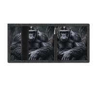 FZMVSQH Gorilla on The Ground - Portafoglio da uomo a tre pieghe, minimalista, con blocco RFID, 8 porta carte di credito, 1 tasca per banconote, portamonete e finestra per documenti, portafogli