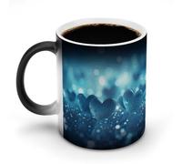 FZMVSQH Immagine a forma di cuore su sfondo Tazza da caffè magica tazze personalizzate Tazza cambia colore Sensibile al calore che cambia tazze da caffè con manico, tazza divertente in ceramica per tè