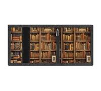 FZMVSQH Library Bookshelf Book Mens Trifold Wallet Minimalist Wallet for Men, Rfid Blocking Wallets, 8 porta carte di credito 1 tasca per banconote tasca portamonete e finestra Id, Slim Velcro Tri