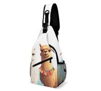 FZMVSQH Llama Alpaca Crossbody Bag Rfid Blocco Casual Spalla Sling Zaino Impermeabile Borsa Petto Zaino Leggero Trekking Zaino Uomo Borsa Da Viaggio Sling Borse per Donne Uomini