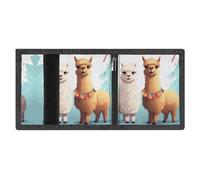 FZMVSQH Llama Alpaca Portafoglio da uomo a tre ante minimalista, portafoglio da uomo, con blocco RFID, 8 porta carte di credito, 1 tasca per banconote, tasca portamonete e finestra d'identità