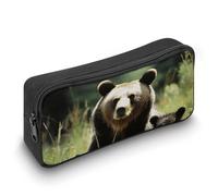 FZMVSQH Mama Bear - Astuccio portamatite di grande capacità, con cerniera, in tessuto, grazioso astuccio estetico, per donne e uomini, portatile, per cancelleria da ufficio, trucco, cosmetici (nero)