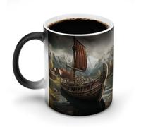 FZMVSQH Old Boat Magic Tazza da caffè tazze personalizzate che cambia colore tazza sensibile al calore che cambia tazze da caffè con manico, 325 ml, divertente tazza in ceramica per tè/latte/latte