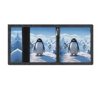 FZMVSQH Penguin Antarctica Ice - Portafoglio minimalista da uomo, a tre pieghe, con blocco RFID, 8 porta carte di credito, 1 tasca per banconote, portamonete e finestra per documenti, portafogli