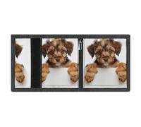 FZMVSQH Portafoglio minimalista da uomo a tre ante con cane marrone, portafoglio minimalista per uomo, portafogli con blocco RFID, 8 porta carte di credito, 1 tasca per banconote, tasca portamonete e