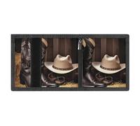 FZMVSQH Portafoglio minimalista da uomo, con cappello da cowboy, stivali occidentali, portafoglio da uomo, portafogli con blocco RFID, 8 porta carte di credito, 1 tasca per banconote, tasca