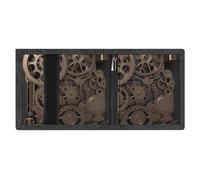 FZMVSQH Portafoglio minimalista da uomo con ingranaggi meccanici Steampunk, portafoglio minimalista da uomo, portafogli con blocco RFID, 8 porta carte di credito, 1 tasca per banconote, tasca