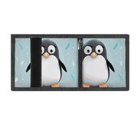 FZMVSQH Portafoglio minimalista da uomo con pinguino, portafoglio minimalista da uomo, con blocco RFID, 8 porta carte di credito, 1 tasca per banconote, portamonete e finestra per documenti