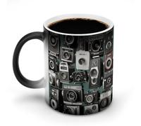 FZMVSQH Retro Cool Camera Collection Tazza da caffè magica tazze personalizzate cambia colore tazza sensibile al calore che cambia tazze da caffè con manico, 325 ml, divertente tazza in ceramica per