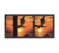 FZMVSQH Sea Sunset Flying Dragon Portafoglio da uomo a tre ante portafoglio minimalista per uomo, portafogli con blocco RFID, 8 porta carte di credito, 1 tasca per banconote, tasca portamonete e
