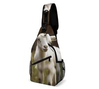 FZMVSQH Simpatica borsa a tracolla con capra con blocco RFID, zaino casual a tracolla, impermeabile, leggero, da escursionismo, da uomo, borsa da viaggio, per donne e uomini