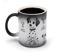 FZMVSQH Simpatica tazza da caffè dalmata tazza da caffè personalizzata cambia colore tazza sensibile al calore che cambia tazze da caffè con manico, 325 ml, divertente tazza in ceramica per tè/latte