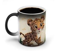 FZMVSQH Simpatica tazza da caffè Jaguar Magic tazze personalizzate che cambiano colore tazza sensibile al calore che cambia tazze da caffè con manico, 325 ml, divertente tazza in ceramica per tè/latte