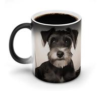FZMVSQH Simpatica tazza da caffè magica Schnauzer tazze personalizzate che cambiano colore tazza sensibile al calore che cambia tazze da caffè con manico, 325 ml, divertente tazza in ceramica per tè