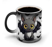 FZMVSQH Simpatico pipistrello magico tazza da caffè tazze personalizzate cambia colore tazza sensibile al calore che cambia tazze da caffè con manico, tazza in ceramica divertente per tè/latte/latte