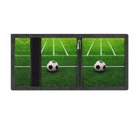FZMVSQH Soccer Playground - Portafoglio minimalista da uomo a tre pieghe, con blocco RFID, 8 porta carte di credito, 1 tasca per banconote, portamonete e finestra per documenti, portafogli sottili in