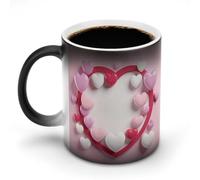 FZMVSQH Tazza da caffè magica a forma di cuore tazze personalizzate che cambiano colore tazza sensibile al calore che cambia tazze da caffè con manico, tazza divertente in ceramica per tè/latte/latte