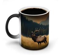 FZMVSQH Tazza da caffè magica con alce nel prato tazza personalizzata cambia colore tazza sensibile al calore che cambia tazze da caffè con manico, 325 ml, divertente tazza in ceramica per tè/latte