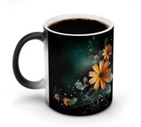 FZMVSQH Tazza da caffè magica con fiori luminosi tazze personalizzate che cambiano colore tazza sensibile al calore che cambia tazze da caffè con manico, tazza divertente in ceramica per tè/latte