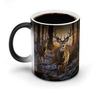 FZMVSQH Tazza da caffè magica con immagine di cervi tazza personalizzata che cambia colore tazza sensibile al calore che cambia tazze da caffè con manico, 325 ml, divertente tazza in ceramica per tè