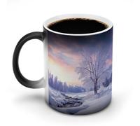 FZMVSQH Tazza da caffè magica con paesaggio invernale tazze personalizzate che cambia colore tazza sensibile al calore che cambia tazze da caffè con manico tazze da 325 ml divertente tazza in ceramica