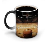 FZMVSQH Tazza da caffè magica con pallacanestro, tazze personalizzate che cambiano colore, sensibili al calore, tazze da caffè con manico, 325 ml, divertente tazza in ceramica per tè/latte/latte/cacao
