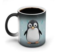 FZMVSQH Tazza da caffè magica con pinguino, tazza da caffè personalizzata, cambia colore, sensibile al calore, con manico, 325 ml, tazza in ceramica divertente per tè/latte/latte/cacao
