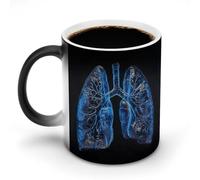 FZMVSQH Tazza da caffè magica con polmoni sotto la luce tazza personalizzata cambia colore tazza sensibile al calore che cambia tazze da caffè con manico, 325 ml, divertente tazza in ceramica per tè