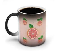 FZMVSQH Tazza da caffè magica con pompelmo, tazza da caffè personalizzata, cambia colore, sensibile al calore, con manico, 325 ml, divertente tazza in ceramica per tè/latte/latte/cacao