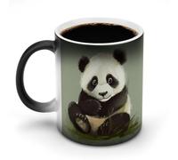 FZMVSQH Tazza da caffè magica con simpatico panda tazza personalizzata che cambia colore tazza sensibile al calore che cambia tazze da caffè con manico, 325 ml, divertente tazza in ceramica per tè