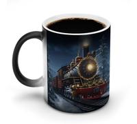 FZMVSQH Tazza da caffè magica con treno di Natale, tazze personalizzate che cambiano colore, sensibile al calore, tazze da caffè con manico, 325 ml, divertente tazza in ceramica per tè/latte/latte