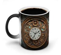FZMVSQH Tazza da caffè magica in stile steampunk, in ceramica, personalizzata, cambia colore, sensibile al calore, con manico, 325 ml, divertente, in ceramica, per tè, latte, cacao