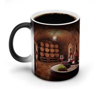 FZMVSQH Tazza da caffè magica per cantina dei vini rossi, tazze personalizzate che cambiano colore, sensibili al calore, tazze da caffè con manico, 325 ml, divertente tazza in ceramica per tè/latte