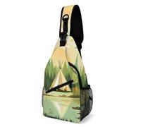 FZMVSQH Teepee Borsa a tracolla con blocco RFID Zaino casual a tracolla impermeabile Borsa da petto leggera Zaino da trekking Zaino da uomo Borsa da viaggio Borse a tracolla per donne uomini