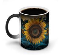 FZMVSQH The Most Beautiful Sunflower Magic Coffee Mug Cups Personalizzato Colore Cambia Tazza Sensibile al Calore Cambia Tazze da Caffè con Manico 325 ml Tazza Divertente in Ceramica per Tè/Latte