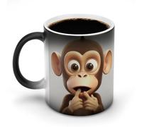 FZMVSQH The Silent Monkey Magic tazza da caffè tazze personalizzate cambia colore tazza sensibile al calore che cambia tazze da caffè con manico, 325 ml, divertente tazza in ceramica per tè/latte