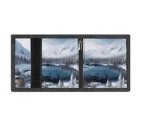 FZMVSQH Winter Mountains Snow Scene - Portafoglio da uomo a tre pieghe, minimalista, con blocco RFID, 8 porta carte di credito, 1 tasca per banconote, portamonete e finestra per documenti, portafogli
