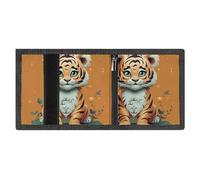 FZMVSQH Year of The Tiger - Portafoglio da uomo a tre pieghe, stile minimalista, con blocco RFID, 8 porta carte di credito, 1 tasca per banconote, portamonete e finestra per documenti, portafogli