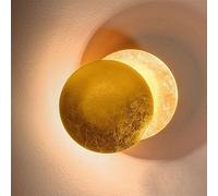 FZQSXAZU Lampada da Parete Creativa a Forma di Luna per Interni, Girevole a 360°, Effetto Eclissi, Luce Bianca Calda 3000K - Lampade LED Rotonde Moderne per corridoio, Comodino e Soggiorno