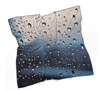 FZQVSGW Sciarpa di seta con balena, piccola sciarpa quadrata 68,6 x 68,6 cm, sciarpa leggera per la testa del fazzoletto da collo per le donne, Gocce di pioggia su vetro, 0ne size
