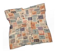 FZQVSGW Sciarpa di seta con balena, piccola sciarpa quadrata 68,6 x 68,6 cm, sciarpa leggera per la testa del fazzoletto da collo per le donne, Cancelleria postale, 0ne size