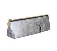 FZQVSLCM Astuccio in pelle per penne da viaggio, borsa per il trucco con albero di neve bianca borsa da toilette borsa per cosmetici portatile portamonete