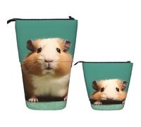 FZQVSLCM Astuccio telescopico carino e strano criceto in piedi portapenne pop-up carino stand up cosmetico borsa da viaggio borsa da trucco borsa portatile da toilette per donne uomini forniture per