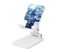 FZQVSLCM Blooming Blue Flowers Supporto per telefono cellulare per scrivania ad angolo regolabile in altezza Supporto per telefono cellulare pieghevole Supporto per telefono cellulare portatile Dock