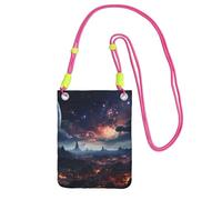 FZQVSLCM Borse a tracolla piccole da donna borsa per telefono cellulare borsa impermeabile borsa per telefono spazio stelle portafoglio borsette marsupio, fucusia, taglia unica