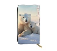 FZQVSLCM Carino orso polare portafoglio in pelle per le donne lungo portamonete ultra sottile porta carte di credito frizione bifold