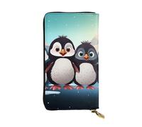 FZQVSLCM Cinque simpatici pinguini portafoglio in pelle per le donne lungo portamonete ultra sottile porta carte di credito frizione bifold