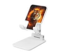 FZQVSLCM Cool Tiger in Flame Supporto per telefono cellulare per scrivania ad angolo regolabile in altezza Supporto per telefono cellulare pieghevole Supporto per telefono da tavolo portatile Culla